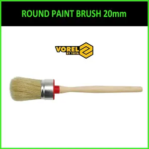 ROUND PAINT BRUSH 20mm Shabby Chic Chalk Paint Pure Bristle Brushes