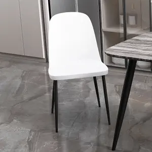 PAIR of White plastic Aspen duo chairs with black metal legs (PAIR)