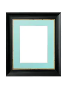 Scandi Black with Crackle Gold Frame with Blue mount for Image Size 15 x 10 Inch