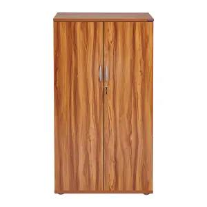 Nautilus Designs 2 Door Storage Cupboard 3 Shelf Walnut Effect (H)1600mm (W)800mm