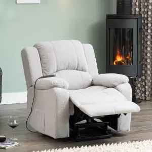 Ellington Electric Lift Assist Recliner with Massage and Heat - Light Grey