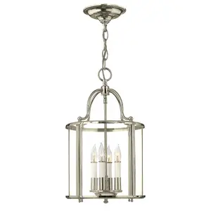 Elstead Gentry 4 Candle Medium Pendant Light - Polished Nickel