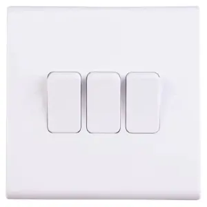 Deta S1205 Slimline Light Switch 3 Gang SP 10 Amp 2 Way