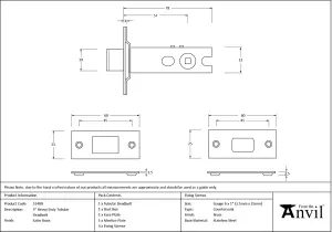 From The Anvil Satin Brass 3" Heavy Duty Tubular Deadbolt