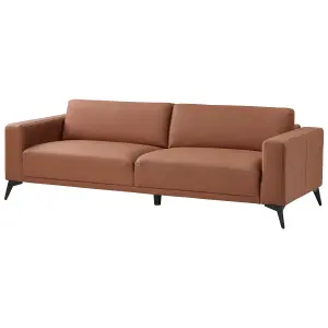 3 Seater Faux Leather Sofa Brown ANGE