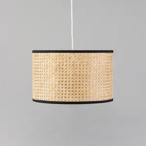 Litecraft Grace Rattan Cylinder Natural Lamp Shade