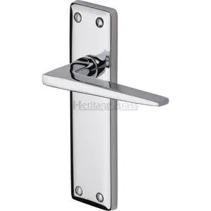 Heritage Door Handle Lever Latch Kendal Design (Set of 2) Polished Chrome