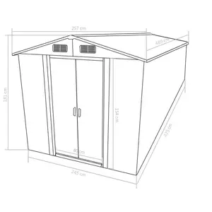 Mcspadden Garden Shed 257 x 489 x 181 cm Metal Anthracite