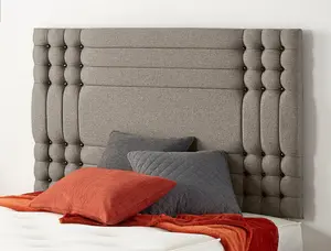 Somnior Flexby Tweed Coffee Divan Base With Headboard - Small Single