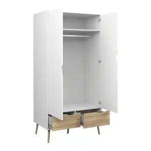 OSLO 2 DOORS WARDROBE WHITE OAK