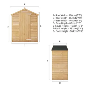 Mercia 3 x 5ft Overlap Apex Windowless Shed No