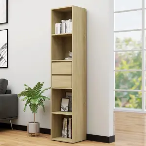 Berkfield Book Cabinet Sonoma Oak 36x30x171 cm Engineered Wood