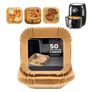 SQ Professional 50PC Air Fryer Liners Square - 20 x 20 x 4.5cm