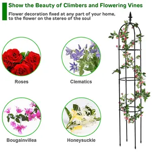 2 Pieces 5FT Garden Obelisk Trellis for Climbing Plants Outdoor and Indoor