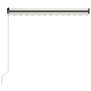 Berkfield Manual Retractable Awning with LED 300x250 cm Cream