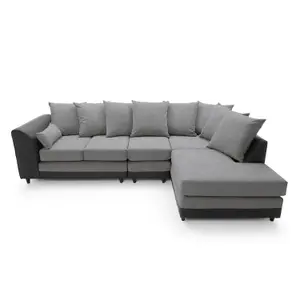 Dylan Large Corner Sofa Right Facing in Cool Grey