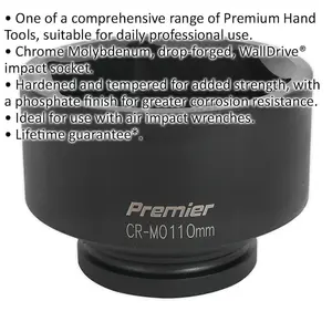 High-Performance 110mm Forged Impact Socket - 1 Inch Sq Drive for Air Wrenches