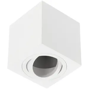 CGC SASHA White Square Surface Mount Tilt Ceiling Spotlight