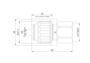 Flomasta White Reducing Pipe fitting adaptor x 15mm 19.05mm