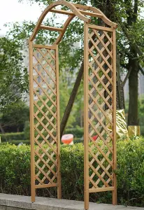 Garden Arch Wooden Pergola Feature Trellis Rose Climbing Plant Archway Tan Frame