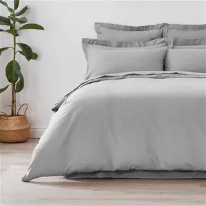 Dunelm Non Iron Plain Dye Duvet Cover, Modern, Size: Double, Grey, Slate, Polycotton