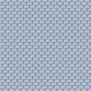 Peacock Geometric Blue Creme Wallpaper