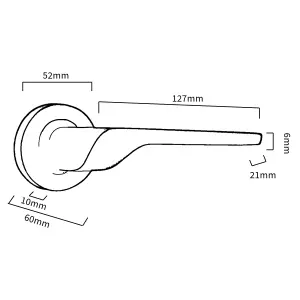 UNO-2 Door Handle Modern Matt Black Lever on Rose Internal Doors Handles + 64mm Latch