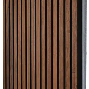 Naturewall SlatWall Acoustic Deep Walnut - 240cm x 60cm on Grey Felt