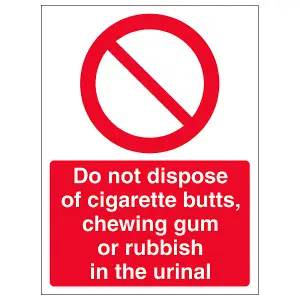 Do Not Dispose Of Cigarette Butts Sign - Adhesive Vinyl 150x200mm (x3)