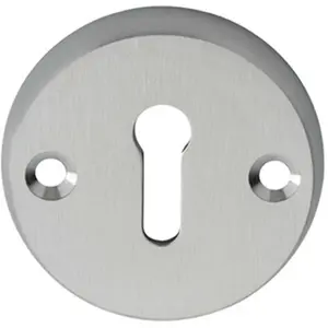 45mm Lock Profile Open Escutcheon 8mm Depth Satin Chrome Keyhole Cover