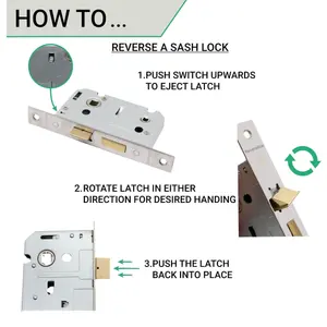 AFIT Satin Aluminium Return To Door Lever on Rose Handle Sash Lock Kit - 76mm Hinges