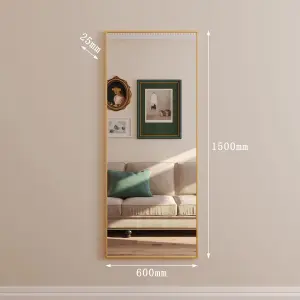 Jobu Home - Takara, Full Length Gold Metal Rectangle Mirror - 150cm x 60cm