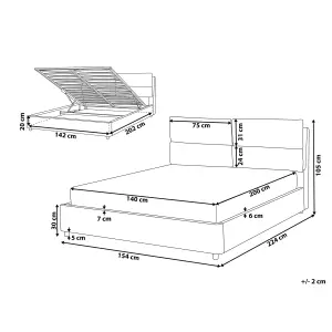 Velvet EU Double Size Ottoman Bed Light Grey BATILLY