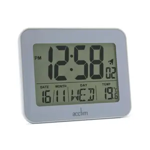 Digitally Quartz Movement / Crystal Alarm Tabletop Clock Grey