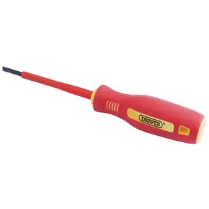 Draper Fully Insulated Plain Slot Screwdriver, 3 x 75mm 46516