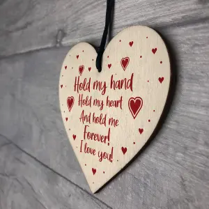 Red Ocean Wooden Heart Gift For Couple Anniversary Gift For Him Her Valentines Day Gifts For Boyfriend Girlfriend