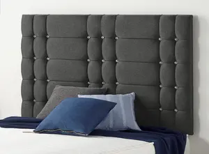 Somnior Tweed Charcoal Bliss Divan Base With Headboard - Small Single