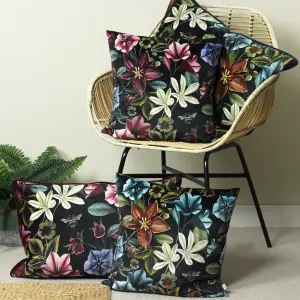 Evans Lichfield Midnight Garden Floral Polyester Filled Cushion