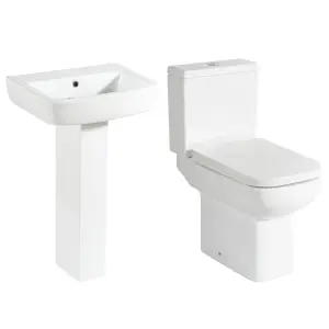 Cooke & Lewis Fabienne Alpine white Close-coupled Toilet & full pedestal basin