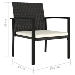 Berkfield Garden Dining Chairs 4 pcs Poly Rattan Black