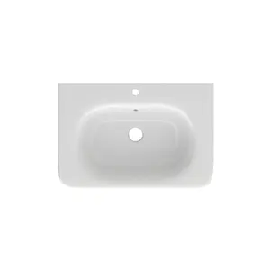 Marvel 600mm Wall Hung Bathroom Vanity Unit in Dark Grey Gloss with Round Resin Basin