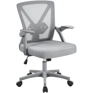 Yaheetech Mesh Office Chair with Flip-up Armrests - Grey