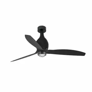 Luminosa Mini Eterfan LED Matt Black Ceiling Fan with DC Motor, 3000K