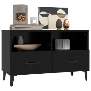 Berkfield TV Cabinet Black 80x36x50 cm Engineered Wood