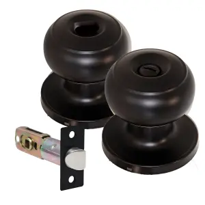 XFORT Bello Privacy Knob Set Matt Black for Internal Doors