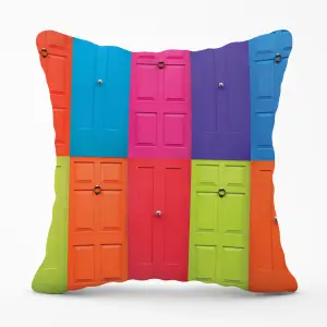 Colourful English Doors Cushions 60cm x 60cm