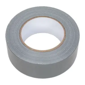 Sealey Duct Tape 48mm x 50m Silver Gloss Finish Moisture Resistant Seal DTS