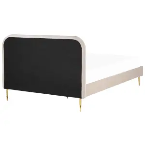 Velvet EU Double Size Bed Light Beige FLAYAT