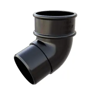 Black Round Downpipe 112.5 Degree Offset Bend, Freeflow Rain Water Systems