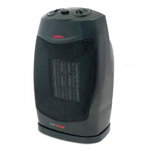 StayWarm 1500w Oscillating PTC Ceramic Fan Heater - Black